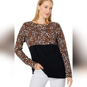 Lilly Pulitzer Finn Top in Chocolate Animal Cheetah Print Size Medium
